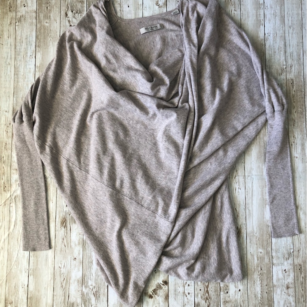 All Saints Front Twister Drape Sweater XS
